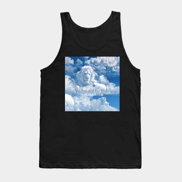 The Lion and The Lamb isaiah 11.6 Bible Verse Mandela Clouds A-102021 Tank Top by hispanicworld